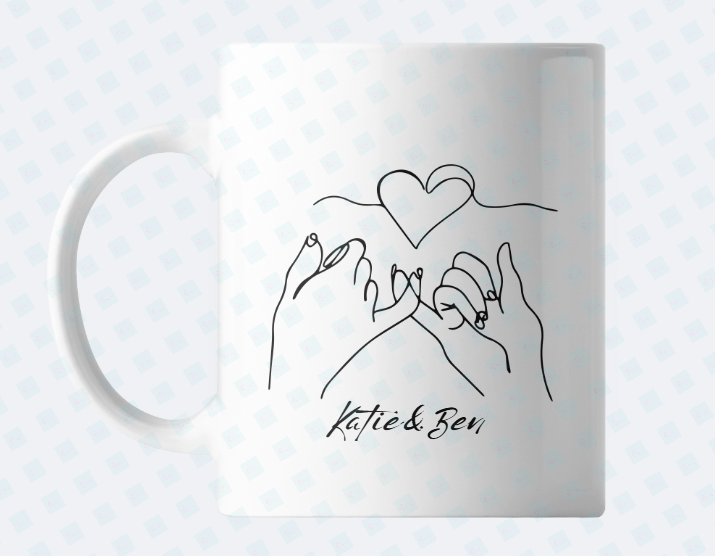 Connected lovers mug