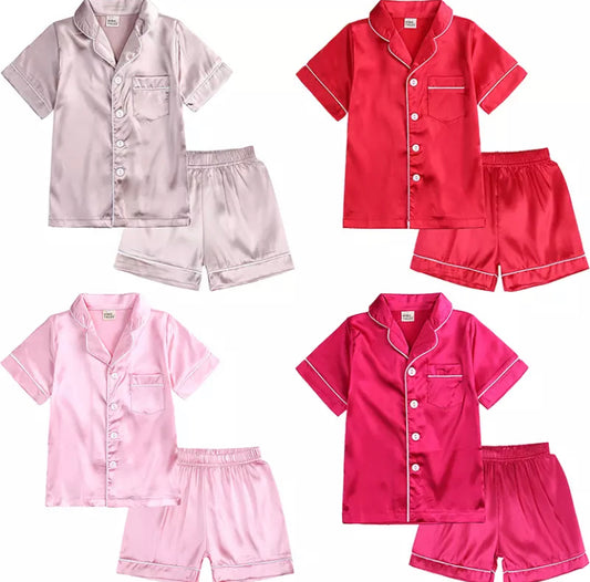 Kids satin pjs short