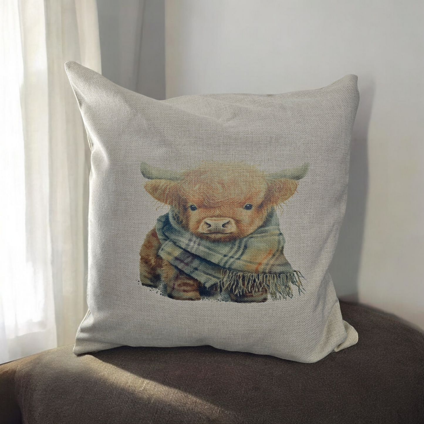 Highland coo cushion