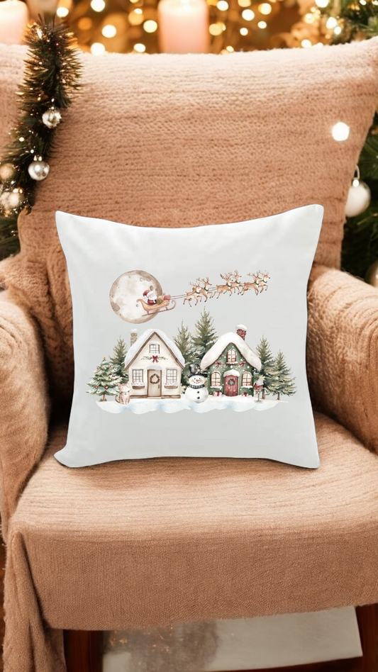 Christmas scene cushion cover