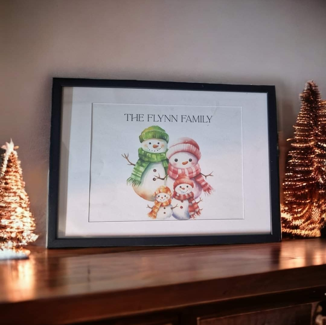 Snowman family print